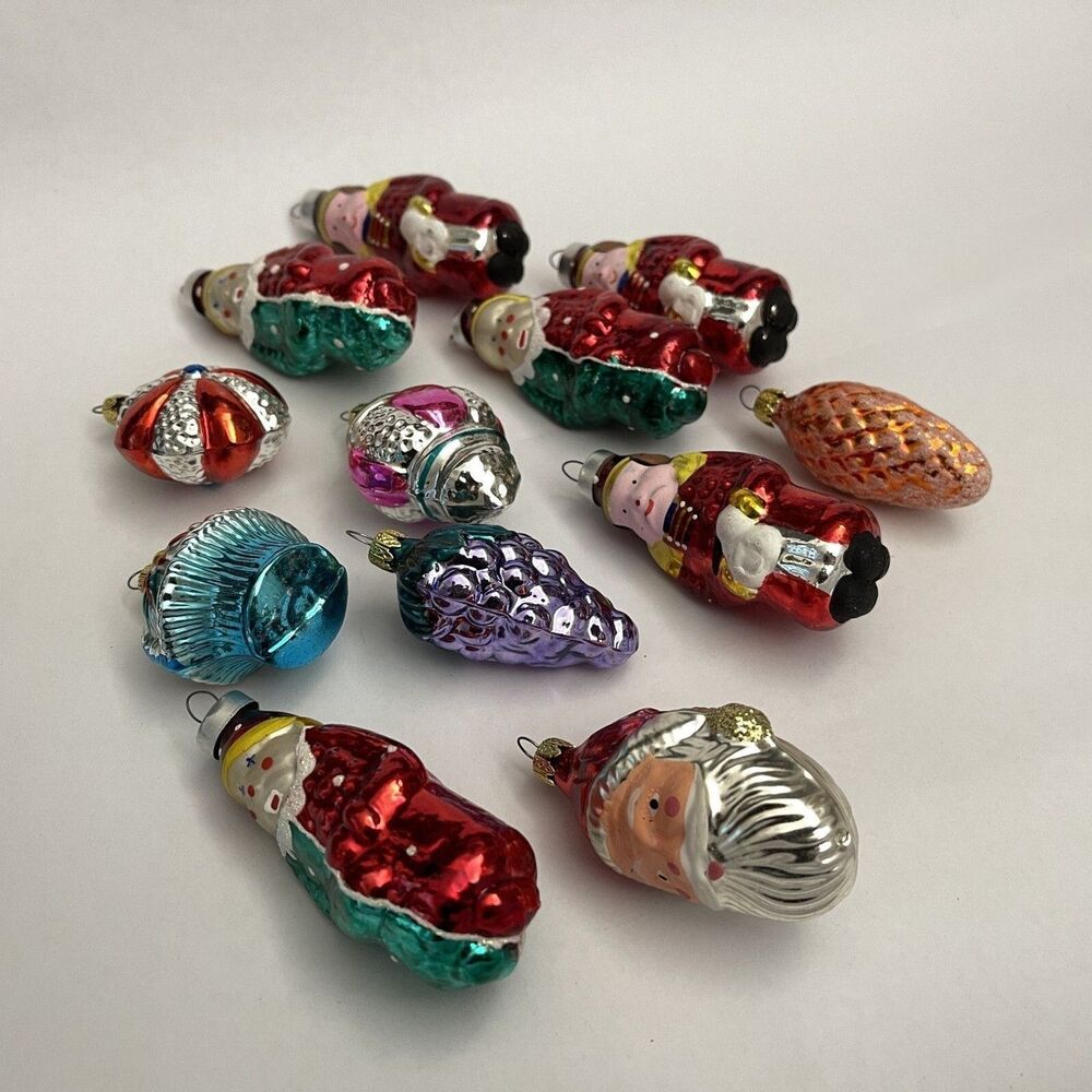 Kurt Adler Traditional Mercury‎ Glass Ornaments Made in Colombia Lot of 12